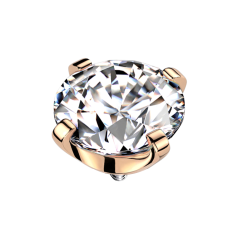 Dermal Anchor rosegold Kristall silber gefasst