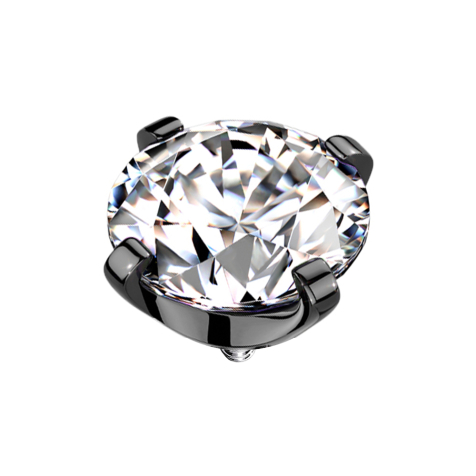 Dermal Anchor noir cristal serti dargent