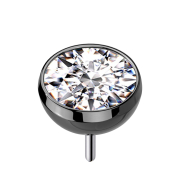 Demi-sphère sans filetage noire avec cristal...