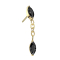 Threadless gold-plated oval crystal black pendant necklace Oval crystal black