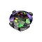Dermal anchor black crystal dark multicolor setting