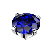 Ancrage dermique argent cristal bleu foncé serti