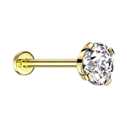 Labret micro sans filetage plaqué or avec cristal...