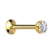 Micro internal thread labret UFO gold-plated hemisphere with crystal silver