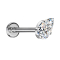 Labret Micro Threadless argento con goccia di cristallo incastonata in argento