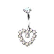 Banane Innengewinde silber Kristall multicolor gefasst...