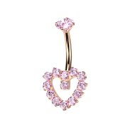 Banane Innengewinde rosegold Kristall pink gefasst und...