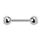 Micro barbell silver with two silver crystal balls