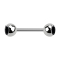 Micro barbell silver with two black crystal balls