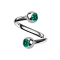 Micro spiral silver with two turquoise crystal balls