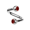 Micro spiral silver with two balls crystal red