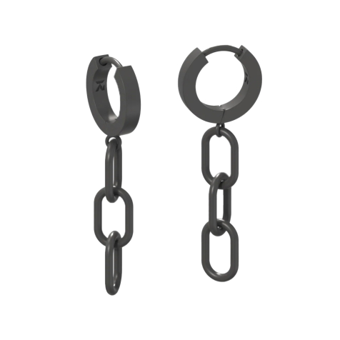 K12 - Creoli a maglie ovali nere