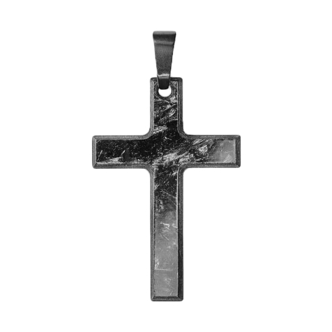 Ciondolo croce di serpente in argento con cristalli