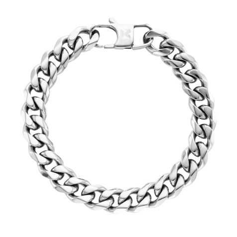 K12 - Silver Cuban Bracelet - 10.5 mm