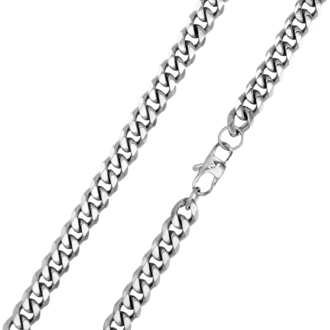 K12 - Silver Cuban Chain - 8 mm