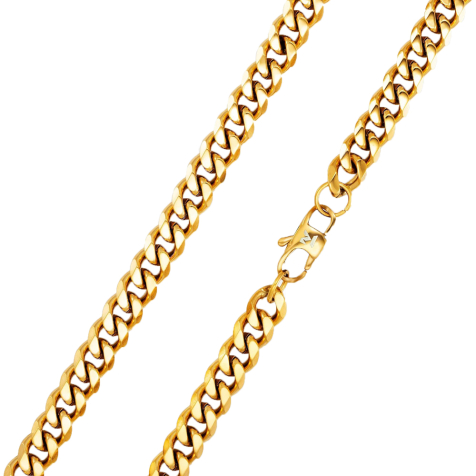 K12 - Chaîne cubaine en or - 8 mm