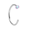 Nasenring offen silber Kristall multicolor