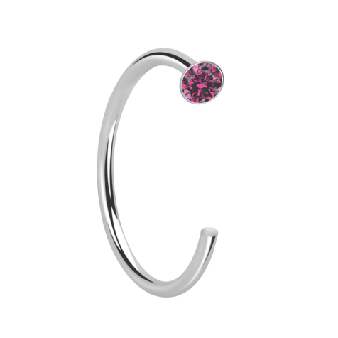 Nasenring offen silber Kristall pink