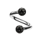 Micro spirale argentée avec deux boules de cristal noir Couche de protection en époxy