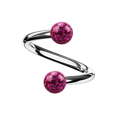 Spiral silver with two balls