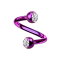 Micro spiral violet with two balls crystal silver