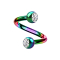 Micro spiral colored with two balls crystal silver
