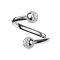Micro spiral silver with two balls crystal silver
