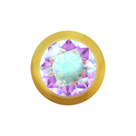 Micro boule dorée avec cristal multicolore