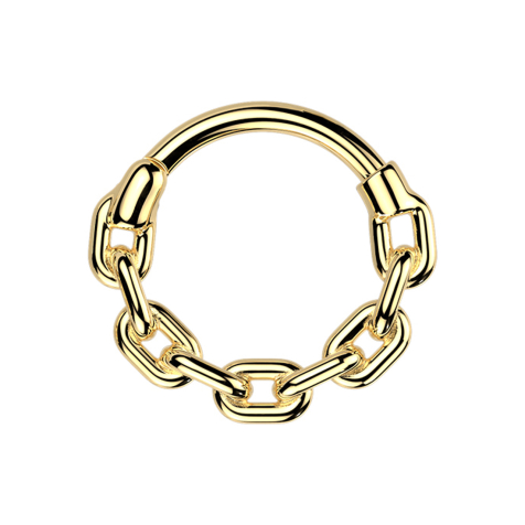 Micro anneau segment pliable maillons dorés