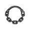 Micro segment ring hinged black chain links
