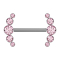 Barbell Innengewinde silber front fünf Kristalle pink