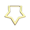 Micro segment ring, foldable, gold-plated bar with star