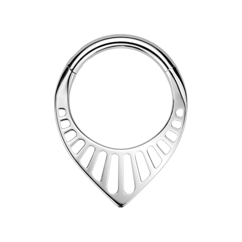 Micro segment ring hinged silver angle perforated