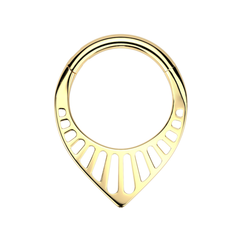 Micro segment ring hinged gold-plated angle perforated