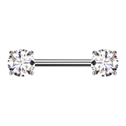 Barbell with silver inner thread, thick front with...