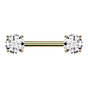 Barbell with gold-plated inner thread, thick front with...