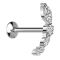 Micro Threadless UFO Labret silver bow silver various crystals silver