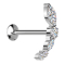 Micro Threadless UFO Labret silver bow silver various crystals silver