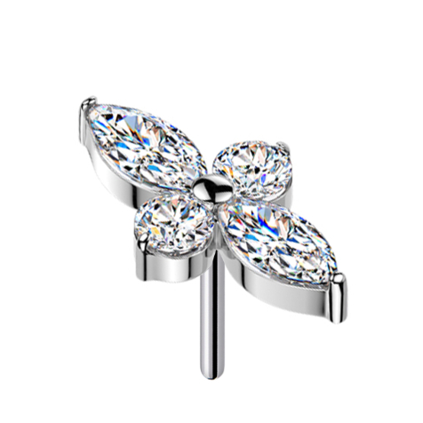 Croix sans fil argent cristaux ovales argent cristaux ronds argent