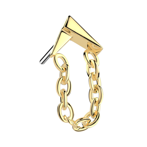 Threadless Reverse V Gold-Plated Pendant Necklace