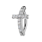 Foldable banana silver shield cross crystals silver