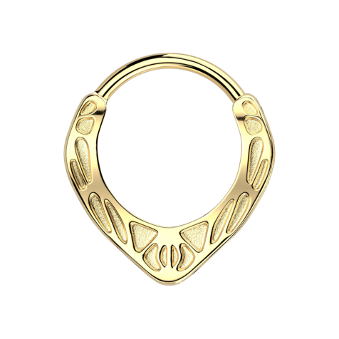 Micro anneau segment pliable doré motif tribal