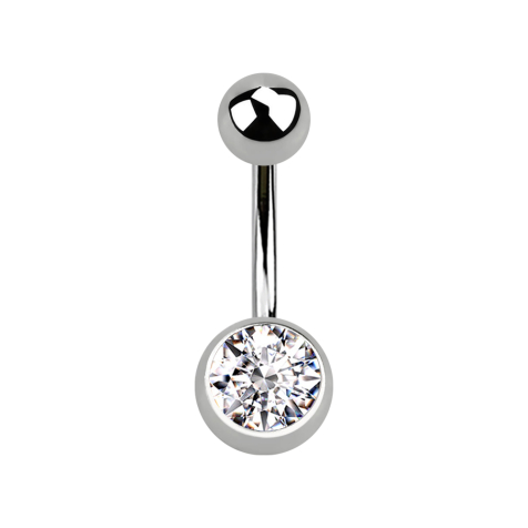 Sterile silver banana with ball and crystal ball, silver