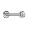 Sterile Micro Threadless Labret silver with half-sphere crystal silver