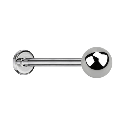 Sterile Micro Threadless Labret Silver with Ball