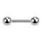 Sterile threadless barbell, silver with two balls