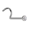 Piercing nasale sterile ricurvo argento Semisfera cristallo premium argento