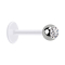 Sterile Micro Labret transparent with ball silver crystal silver