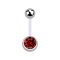Sterile banana transparent with silver ball and silver ball crystal red