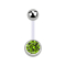 Sterile banana transparent with silver ball and silver crystal ball light green